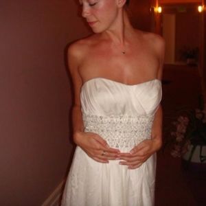 Priscilla of Boston Strapless Silk Wedding Gown